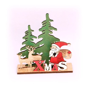 Festive wooden DIY Christmas puzzle decoration with Santa, reindeer and XMAS letter display