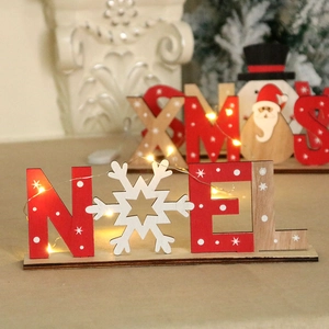 Insegne in legno NOEL e XMAS con luci LED per decorazioni natalizie calde ed eleganti