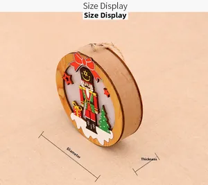 Dettaglio dimensioni della decorazione in legno schiaccianoci con diametro e spessore