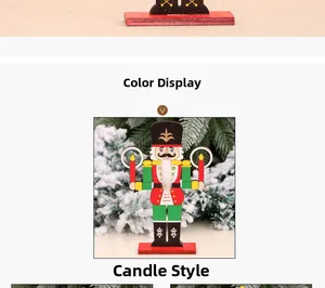 Détail de figurine casse-noisette en bois style bougie pour décoration de Noël