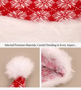 Detailed views of the premium knitted Christmas hat with snowflake patterns and soft plush