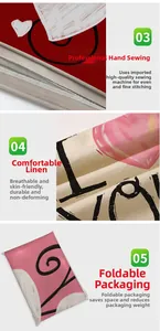Detail of durable linen pillow cover showing precise hand-stitched seams and breathable fabric
