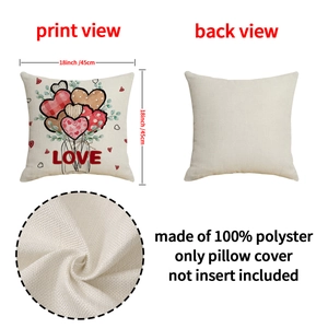 Housse de coussin Saint-Valentin 45x45 cm avec motifs cœurs rouges pour décoration