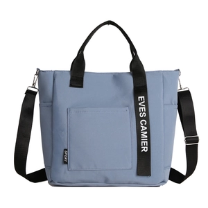 Sac cabas imperméable en oxford bleu clair avec large bandoulière pour l'école