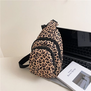 Sac bandoulière léopard pour femme avec fermetures éclair et sangle réglable