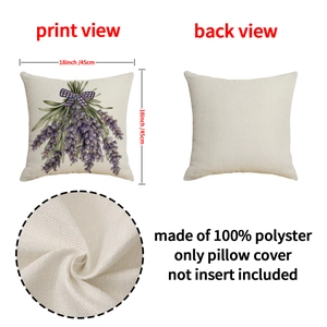 Housse de coussin lavande avec nœud à carreaux violets design 45x45 cm textile