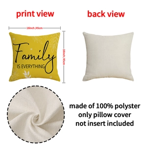 Housse de coussin jaune Family Is Everything en polyester respirant de 45x45 cm