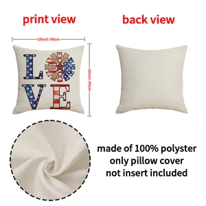 Modern American style LOVE letter print throw pillow cover 18x18 inch polyester fabric