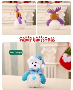 Detail of LED Christmas EVA snowman pendant with sequin hat and knit scarf for tree decor