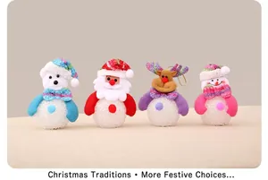 Christmas characters LED light set with glowing Santa, Reindeer, Snowman and Bear