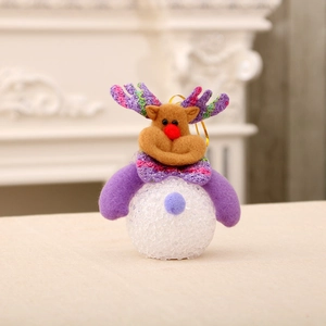 Luminous reindeer Christmas tree ornament with plush antlers and glowing EVA ball base