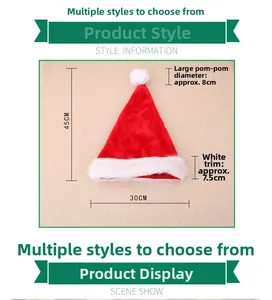 Detailed size chart for Christmas hat with 45cm height and 30cm width specifications
