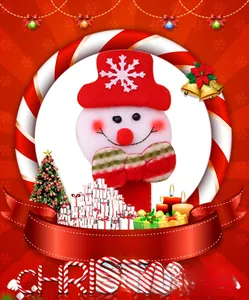 Bracelet claque de Noël en peluche avec bonhomme de neige et décor festif