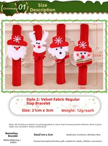 Tableau des tailles détaillé des bracelets à clapet de Noël avec motifs de fête