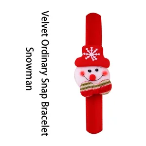 Bracelet claquant de Noël en velours pour enfants avec bonhomme de neige en 3D
