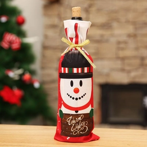 Housse de bouteille de vin avec motif bonhomme de neige et texte Warm Wishes festif