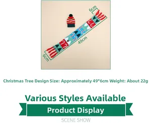 Miniature knit Christmas scarf and pom-pom hat set for wine bottle decor details