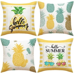 Pineapple Decorative Pillowcase Linen Cotton Cushion Cover Summer Tropical Nordic Sofa Office Home Decor