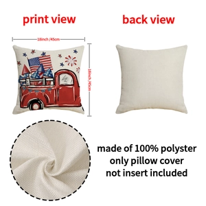 American Flag Patriotic Truck pillow cover in 18x18 inch durable polyester fabric