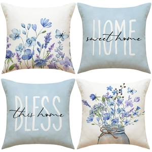 Polyester Dekorative Kissenbezug Bauernhaus Floral Schmetterling Kissenhülle Home Sweet Home Muster Für Wohnzimmer Sofa Dekor