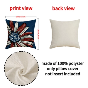 Independence Day truck stars throw pillow cover made of 100% polyester linen texture fabric