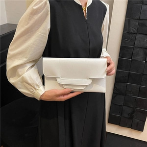 Minimalistische weiße PU-Leder-Clutch für Damen, ideal für Abendveranstaltungen