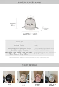 Size chart showing 19x22x10cm dimensions for PU leather mini backpack with Trick or Treat print