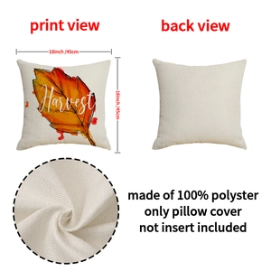 Autumn harvest maple leaf decorative pillowcase with orange pattern for sofa decoration