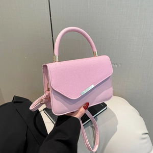 Women's Fashion Color Block Shoulder Bag PU Leather Top Handle Crossbody Purse With Metal Decor Flap Urban Simple Style