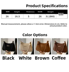 Size chart detail of minimalist animal print hobo bag with handle and dimensions