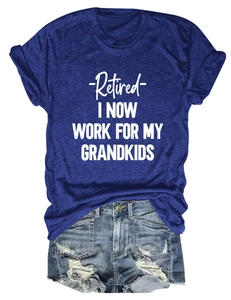 Flat lay of navy cotton T-shirt with white text and distressed denim shorts