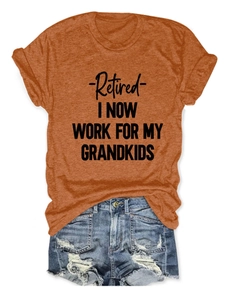 Flat lay of caramel orange cotton t-shirt with letter print and denim shorts