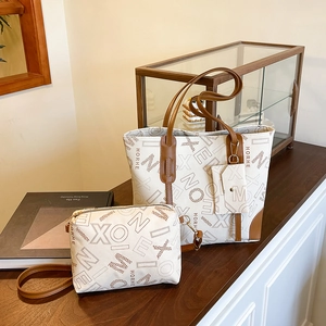 Sac Fourre-tout Mode pour Femmes Imprimé Rétro Cuir PU Sac à Bandoulière Combo Navette Urbaine Sac Polyvalent