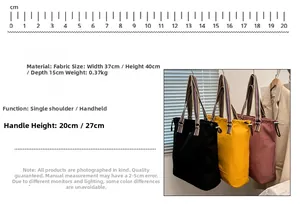 Size chart showing large canvas bucket tote dimensions: 37cm wide and 40cm high
