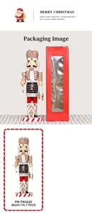 36cm Christmas gingerbread nutcracker soldier with red festive gift box packaging