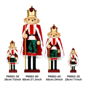 Nutcracker bear ornaments with LED lights and music in four different sizes