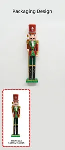 Close-up of a 55cm pink king nutcracker ornament with specialized display window packaging