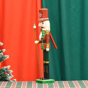 Glittery 55cm king nutcracker figurine in festive red and green for Christmas decor