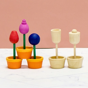 Ornamenti a fiore in legno non finito per pittura creativa e lavoretti fai-da-te per bambini