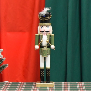 Christmas Nutcracker Puppet Soldier Wooden Hand Painted Drummer Traditional European Holiday Home Tabletop Decor