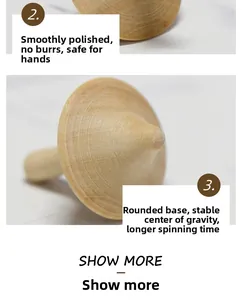 Gros plan d'une toupie en bois poli montrant une texture lisse et une base ronde équilibrée