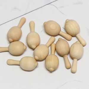 Unfinished Lotus Wood Spinning Top For Kids DIY Hand Painting Crafts Educational Toy Natural Wood Blank Peg Toys Home Decor