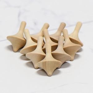 Toupies en Bois Naturel Non Fini DIY Peintes à la Main Ornements Créatifs en Forme de Champignon Jouets Éducatifs pour Enfants