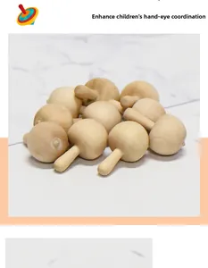 DIY unfinished wooden mushrooms for children to practice hand-eye coordination