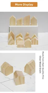 Macro shot showing smooth natural pine wood grain and texture of DIY house crafts