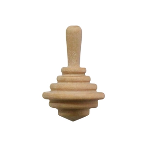 Unfinished wooden spinning top toy with natural wood grain for DIY painting craft
