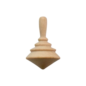 Unfinished natural wood spinning top toy with smooth finish for DIY crafts and painting