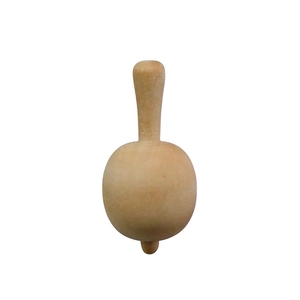 Handcrafted unfinished natural wood spinning top toy with smooth wooden grain texture