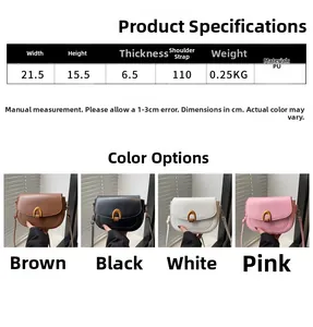 Tableau des tailles avec dimensions et couleurs pour le sac selle en similicuir PU