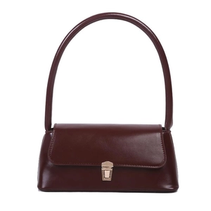Sac sous le bras bordeaux pour femmes avec fermoir doré et poignée au style vintage
